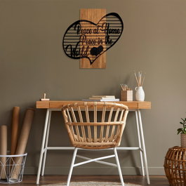 Wallity Peace At Home Peace in The World 1 - Escultura de Pared Nogal y Negro